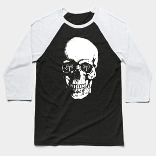 Large White Skull Baseball T-Shirt